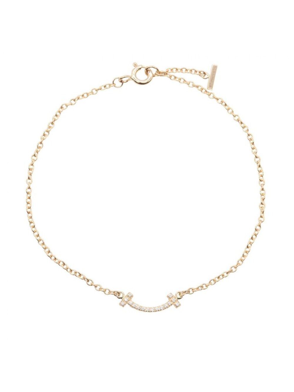 Tiffany & Co Bracelet T Smile Mini Diamond 18K Pink Gold